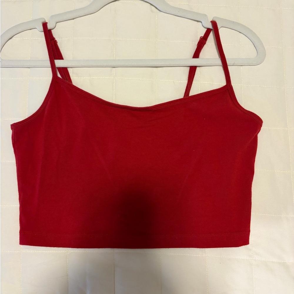 Pacsun cropped red tank top size M